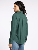 Thread & Supply Women's Cassian Shirt in Pine Heather front view