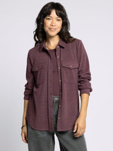 Thread & Supply Women's Cassian Shirt in Wine Heather side view