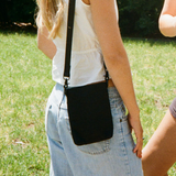 Thread Wallets Pocket Sling Crossbody Bag Black side view