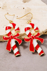 Christmas Holiday Candy Cane Dangle Earrings