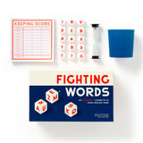 Chronicle Books Fighting Words Dice Game gameplay cards