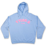 TYLER'S Youth Funfont Logo Hoodie Sky Blue front