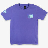 TYLER'S Pigment Dyed Block Tee in Purple front view