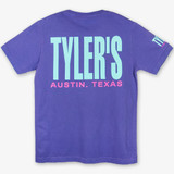 TYLER'S Pigment Dyed Block Tee in Purple back view