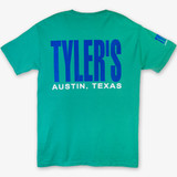 TYLER'S Pigment Dyed Block Tee in Grass Green back view