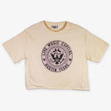 TYLER'S Eagle Seal Crop Tee Ivory White front view