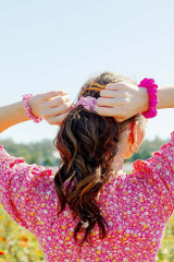 Teleties Large Silk Scrunchies in Rose All Day