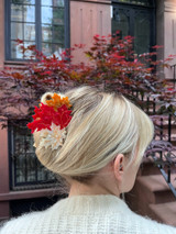 Solar Eclipse Hand Painted Maple Leaf Claw Clip Maple Leaf detail
