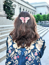 Solar Eclipse Swallowtail Butterfly Claw Hair Clip in Pink detail