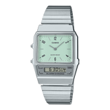 The Casio Vintage AQ800E-3AVT Digital Watch in Silver and Teal