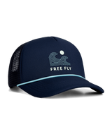 The Free Fly Point Break Foam Trucker Hat in Navy