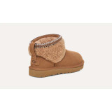 The Ugg Women's Classic Ultra Mini Maxi Curly Boots in Chestnut Brown