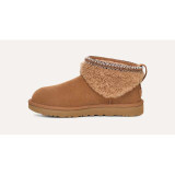The Ugg Women's Classic Ultra Mini Maxi Curly Boots in Chestnut Brown