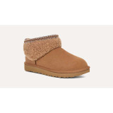 The Ugg Women's Classic Ultra Mini Maxi Curly Boots in Chestnut Brown