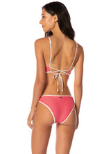 Maaji Women's Coral Ripple Parade Bikini Top coral front view