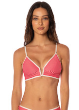 Maaji Women's Coral Ripple Parade Bikini Top coral strap detail