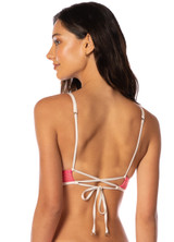 Maaji Women's Coral Ripple Parade Bikini Top coral side detail