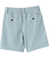 O'Neill Boy's Reserve Light Check 16" Hybrid Shorts Stone Blue front view