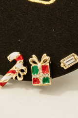 Fame Gold Dipped Christmas Themed Stud Earrings front view