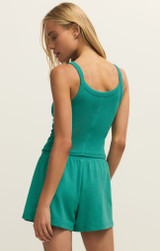 Z Supply Women's World Tour Rib Tank Top in La Palima detail view