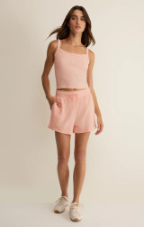 Z Supply Women's Birdie Shorts Bellini front and back view