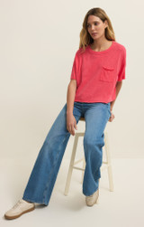 Z Supply Women's Everyday Pocket Tee in Paloma side view