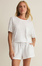 Z Supply Women's Everyday Pocket Tee in White front view
