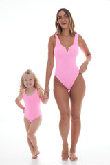 Love & Bikini Girl's Marbella One-Piece Swimsuit in strawberry Pink
