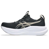 The Asics Women's Gel-Nimbus 28 Running Shoes in Black and Feather White