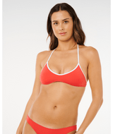 Rip Curl Women's Classic Surf Halter Bikini Top in Red side view