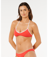 Rip Curl Women's Classic Surf Halter Bikini Top in Red back view
