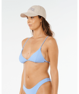 Rip Curl Women's Premium Surf Fixed Triangle Bikini Top Light Blue back