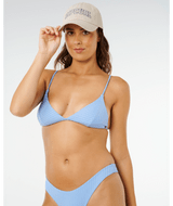 Rip Curl Women's Premium Surf Fixed Triangle Bikini Top  in Light Blue