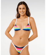 Rip Curl Women's Surf Stripped Fixed Triangle Bikini Top in Dark Navy