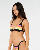 Rip Curl Women's Surf Stripped Fixed Triangle Bikini Top Black detail