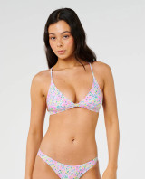 Rip Curl Women's Part Wave Cross Back Triangle Bikini Top in Pink side angle