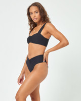 LSpace Women's Off Grid Bardot Bikini Bottom in Black