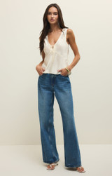 Z Supply Women's Luana Luxe Satin Top in Cloud