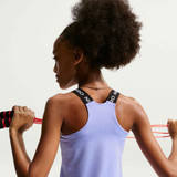 Nike Girls' Dri-Fit Tank Top in Light Thistle neck detail