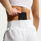 Nike Women's Tempo Flow Mid Rise Shorts in White detail view