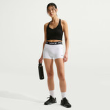 Nike Women's Pro 365 3" Shorts in White/Black side view