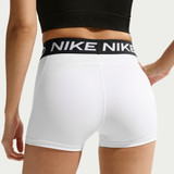 Nike Women's Pro 365 3" Shorts in White/Black detail view