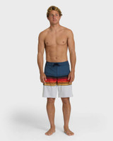 The Billabong Men's All Day Stripe Pro Boardshorts in Sunset Ocean