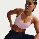 Nike Women's Indy Light Sports Bra in Pink Foam back view