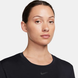 Nike Women's One Fitted Dri-FIT Short Sleeve Top in Black front view