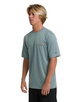 The Billabong Men's Heritage Loose Fit Short Sleeve Shirt in Sea Blue