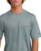 The Billabong Men's Heritage Loose Fit Short Sleeve Shirt in Sea Blue