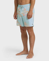 The Billabong Men's Seventy Three Layback Trunks in Dusty Blue