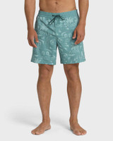 The Billabong Men's Good Times Layback Trunks in Blue Fog