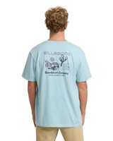 Billabong Men's Tailgating Premium Short Sleeve T-Shirt Dusty Blue flat lay